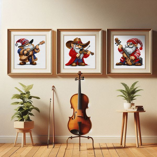 Cross-Stitch Pattern &ndash; "Gnome with a Guitar" WLP-038