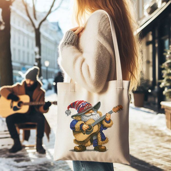 Cross-Stitch Pattern &ndash; "Gnome with a Guitar" WLP-038