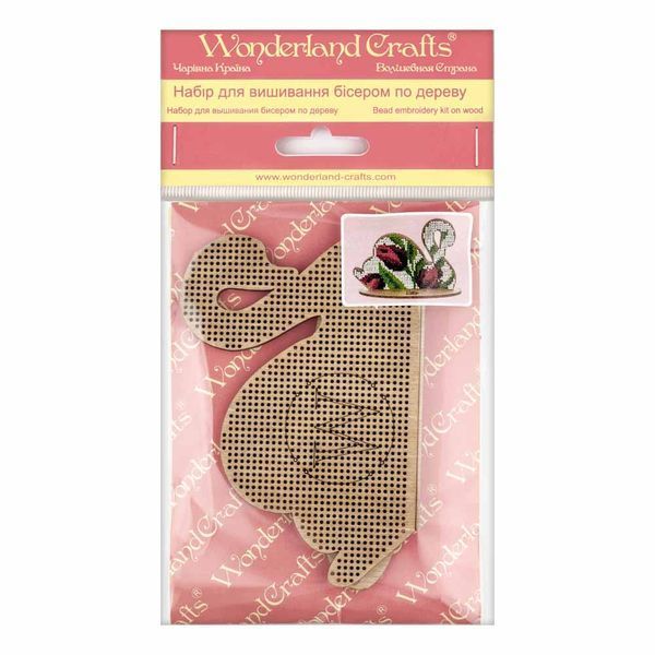 Wooden Bead Embroidery Kit &ndash; &ldquo;Swan&rdquo; FLK-102