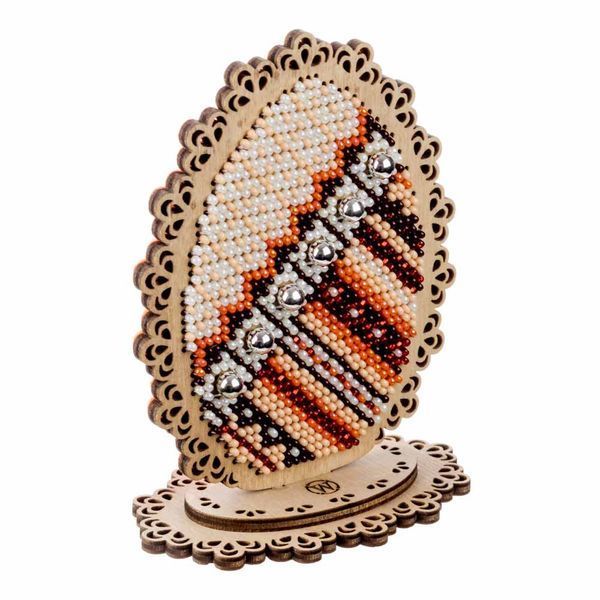 Bead Embroidery Kit on Wood &ndash; &ldquo;Easter Egg &ndash; Autumn Palette&rdquo; FLK-536