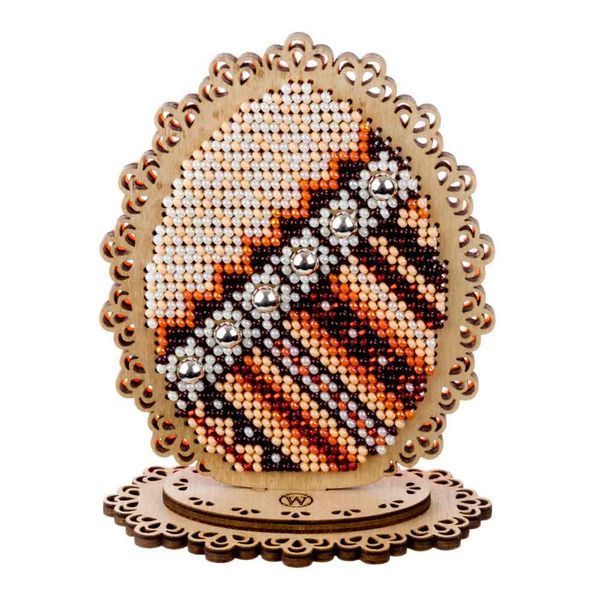 Bead Embroidery Kit on Wood &ndash; &ldquo;Easter Egg &ndash; Autumn Palette&rdquo; FLK-536