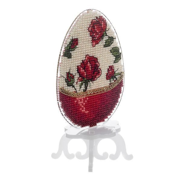 Plastic Cross-Stitch Kit &ndash; "Easter Egg &ndash; Roses" FLX-067