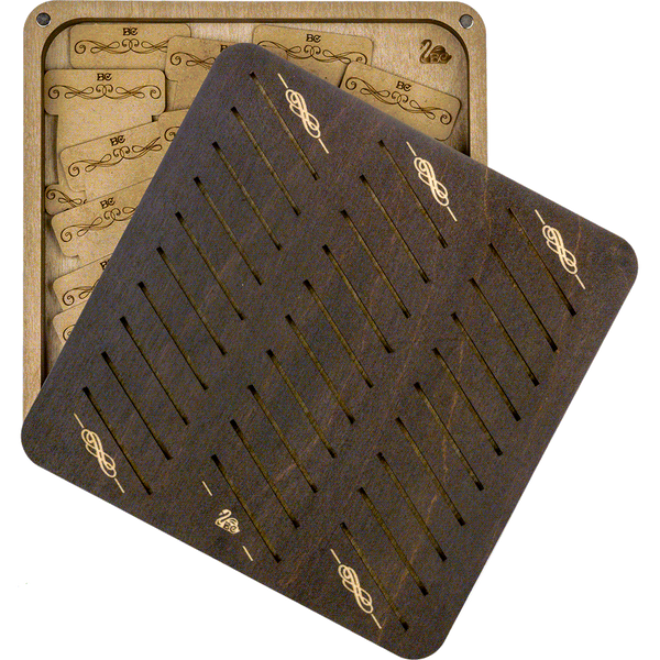 Bobbin Organizer Box &ndash; &ldquo;Dark Square&rdquo; + 32 bobbins FLZB(N)-063