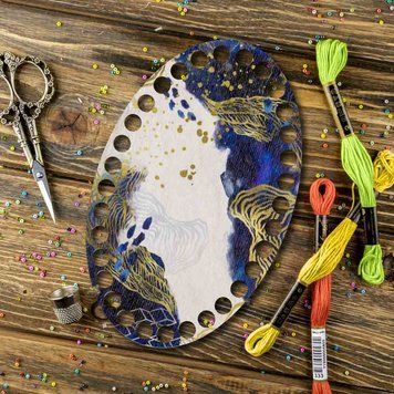 Floss Organizer &ndash; &ldquo;Starry Night, Oval&rdquo; FLZ(P)-071