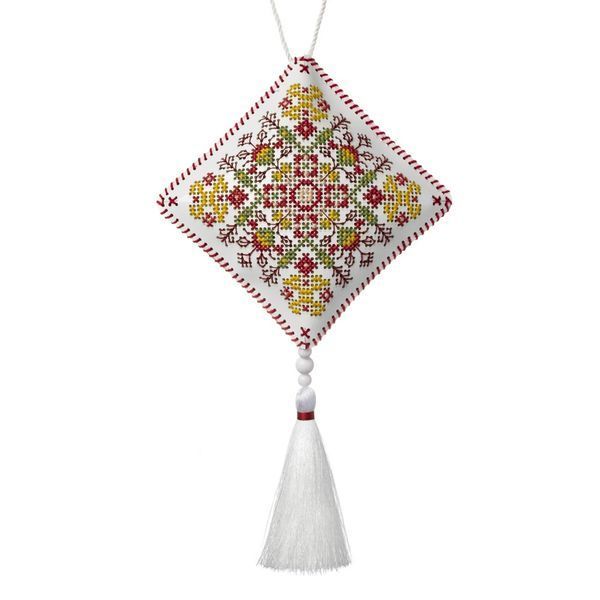 Faux Leather Cross-Stitch Kit &ndash; &ldquo;Folk Hanging Ornament Tree of Life&rdquo; FLHL-118