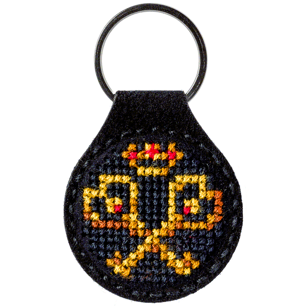 Faux Leather Cross-Stitch Kit &ndash; &ldquo;Keychain&rdquo; FLHL-013 Black