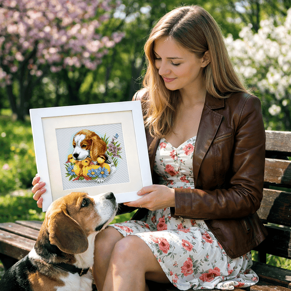 Cross-Stitch Pattern &ndash; "Puppy and Ducklings" WLP-096