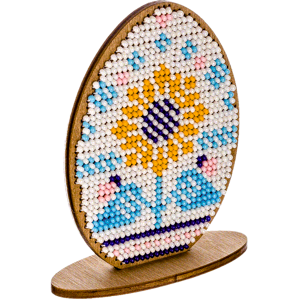 Wooden Bead Embroidery Kit &ndash; &ldquo;Easter Egg&rdquo; FLK-254