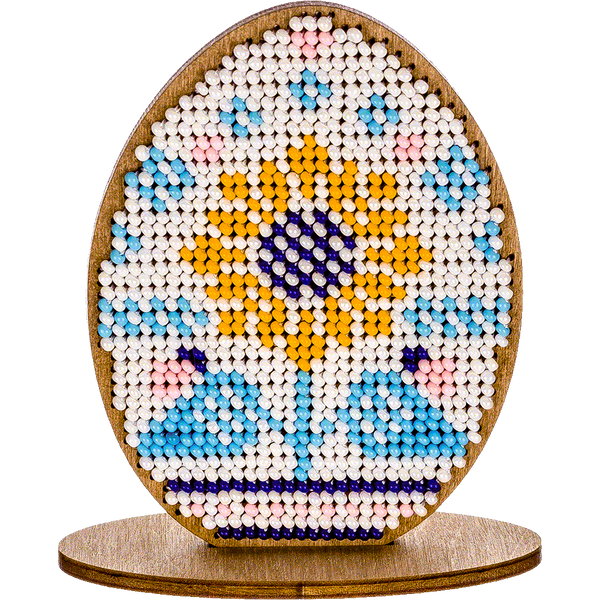 Wooden Bead Embroidery Kit &ndash; &ldquo;Easter Egg&rdquo; FLK-254