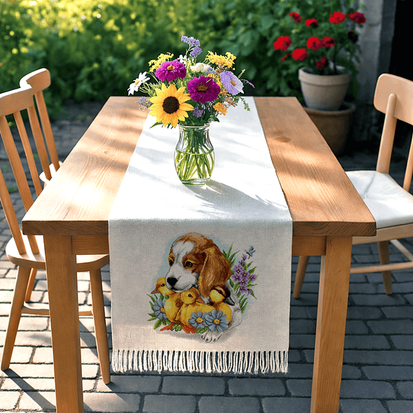 Cross-Stitch Pattern &ndash; "Puppy and Ducklings" WLP-096