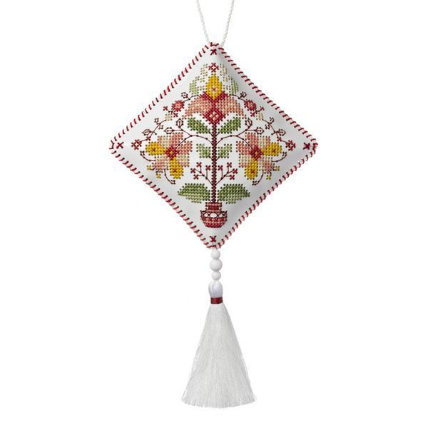 Faux Leather Cross-Stitch Kit &ndash; &ldquo;Folk Hanging Ornament Tree of Life&rdquo; FLHL-118