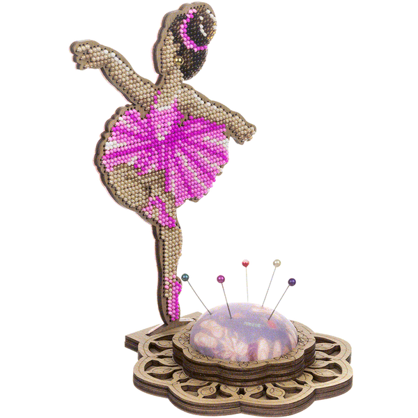 Wooden Bead Embroidery Kit &ndash; &ldquo;Needle Case &ndash; Ballerina&rdquo; FLK-476