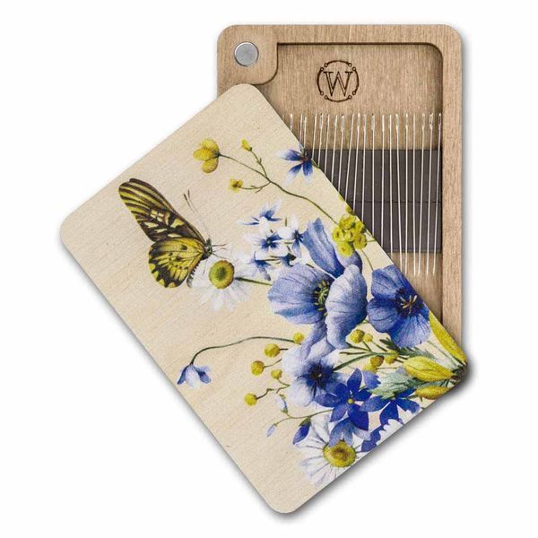Magnetic Needle Case Rectangular &ndash; &ldquo;Wildflowers & Butterflies&rdquo; FLZB(N)-113