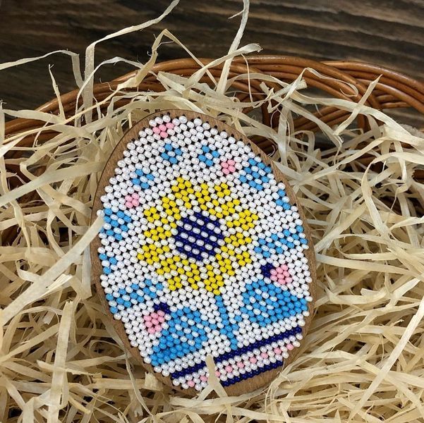 Wooden Bead Embroidery Kit &ndash; &ldquo;Easter Egg&rdquo; FLK-254
