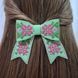 Faux Leather Thread Embroidery Kit &ndash; &ldquo;Hair Clip &ndash; Summer Flowers&rdquo; FLHL-107 Light Green FLHL-107 photo 1