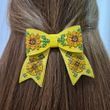 Faux Leather Thread Embroidery Kit &ndash; &ldquo;Hair Clip &ndash; Sunflowers&rdquo; FLHL-108 Yellow