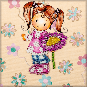 Bead embroidery magnet FLA-104