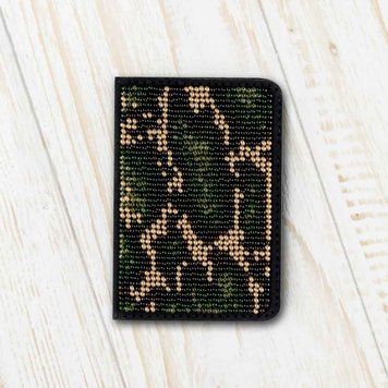 Faux Leather Bead Embroidery Kit &ndash; &ldquo;ID Card Cover&rdquo; FLBB-072 Black
