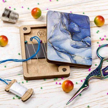 Magnetic Needle Case Rectangular &ndash; &ldquo;Blue Marble&rdquo; FLZB(N)-114