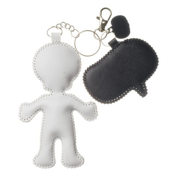 Faux Leather Bead Embroidery Kit &ndash; &ldquo;Bag Charm White Skeleton&rdquo; FLBB-200