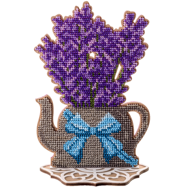 Wooden Bead Embroidery Kit &ndash; &ldquo;Lavender&rdquo; FLK-204