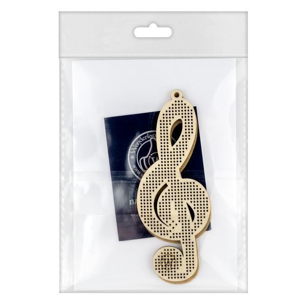 Wooden Embroidery Blank &ndash; &ldquo;Treble Clef&rdquo; FLBE(K)-018