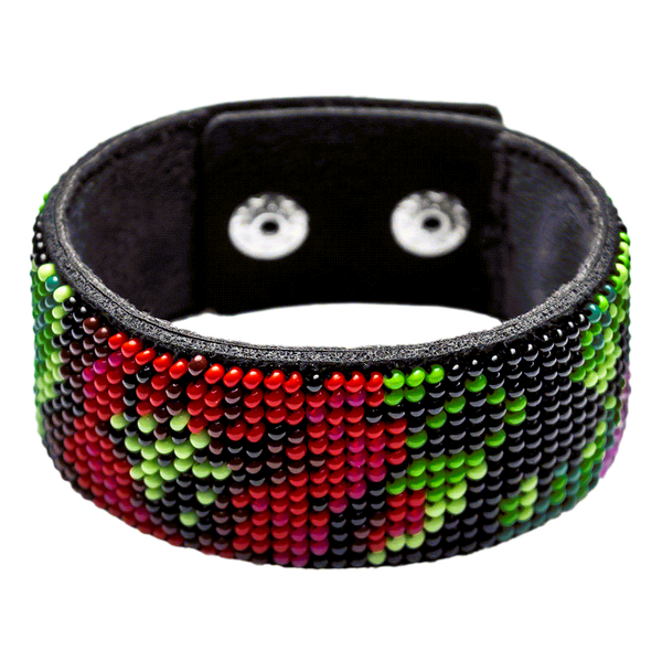 Faux Leather Bead Embroidery Kit &ndash; &ldquo;Bracelet&rdquo; (3 &times; 22 cm) FLBB-037 Black
