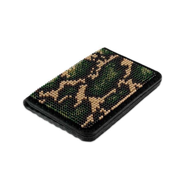 Faux Leather Bead Embroidery Kit &ndash; &ldquo;ID Card Cover&rdquo; FLBB-072 Black