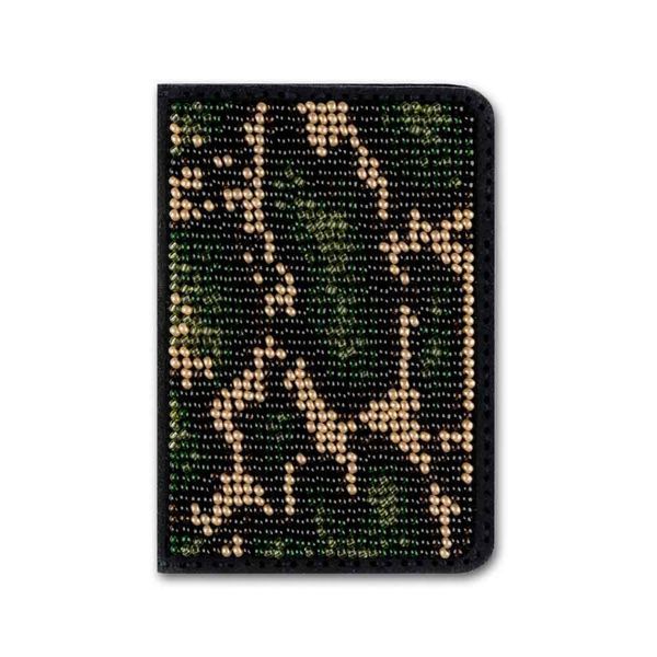 Faux Leather Bead Embroidery Kit &ndash; &ldquo;ID Card Cover&rdquo; FLBB-072 Black