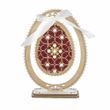 Wooden Bead Embroidery Kit &ndash; &ldquo;Easter Egg &ndash; Ruby Red & Gold Ornament&rdquo; FLK-609 FLK-609 photo 6