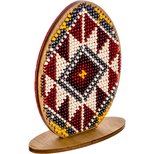 Wooden Bead Embroidery Kit &ndash; &ldquo;Easter Egg&rdquo; FLK-256