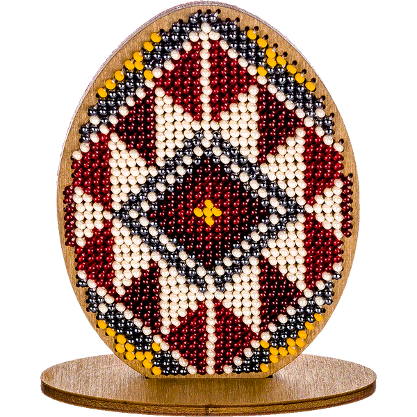 Wooden Bead Embroidery Kit &ndash; &ldquo;Easter Egg&rdquo; FLK-256
