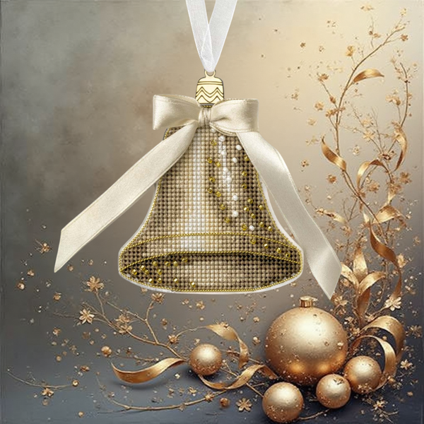 Plastic Cross-Stitch Kit &ndash; &ldquo;Christmas Ornament &ndash; Christmas Chime&rdquo; FLX-137