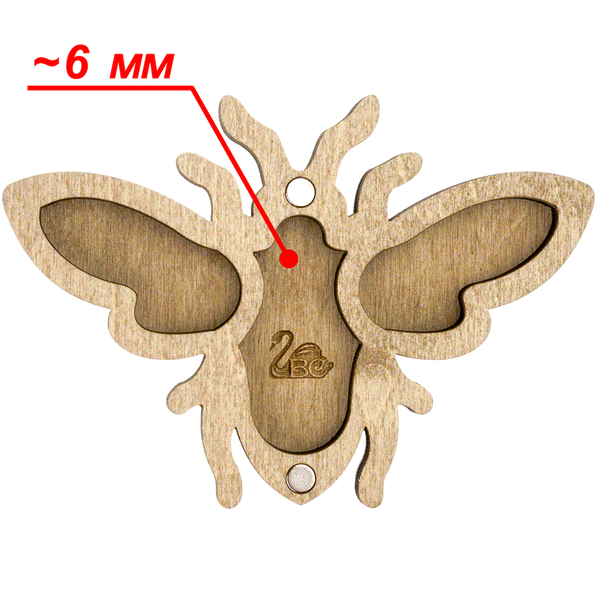 Wooden-Lid Bead Organizer &ndash; &ldquo;Bee&rdquo; FLZB-106