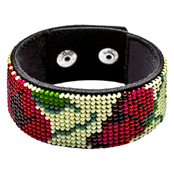 Faux Leather Bead Embroidery Kit &ndash; &ldquo;Bracelet&rdquo; (3 &times; 22 cm) FLBB-038 Black