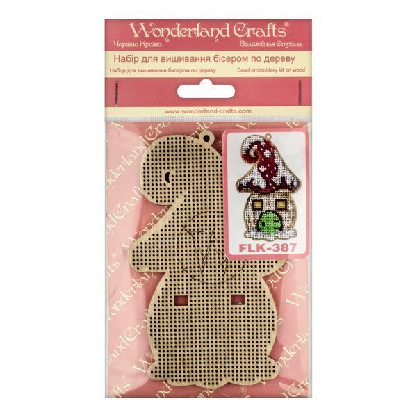 Wooden Bead Embroidery Kit &ndash; &ldquo;Christmas Ornament &ndash; Fairy House&rdquo; FLK-387