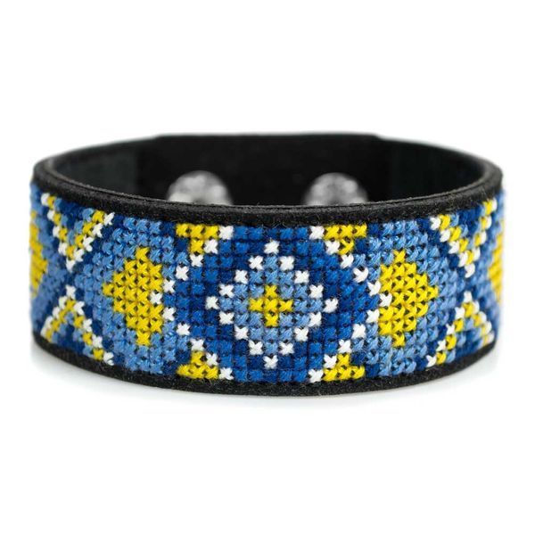 Faux Leather Cross-Stitch Kit &ndash; &ldquo;Bracelet&rdquo; (2.2 &times; 22 cm) FLHL-054 Black