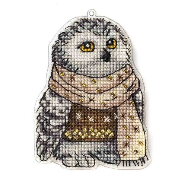 Plastic Cross-Stitch Kit &ndash; "Christmas Ornament &ndash; Owl" FLX-015