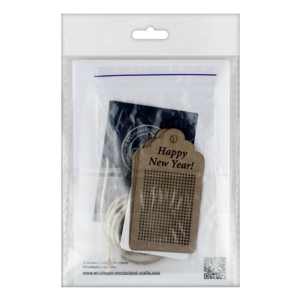 Cardboard Embroidery Blank &ndash; &laquo;Happy New Year!&raquo; FLBE(C)-010 (3 pcs)