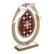 Wooden Bead Embroidery Kit &ndash; &ldquo;Easter Egg &ndash; Ruby Red & Gold Ornament&rdquo; FLK-609 FLK-609 photo 4