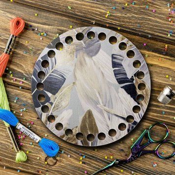 Floss Organizer &ndash; &ldquo;Feathers, Round&rdquo; FLZ(P)-040