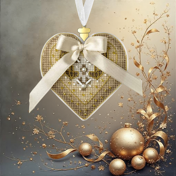 Plastic Cross-Stitch Kit &ndash; &ldquo;Christmas Ornament &ndash; Winter Heart&rdquo; FLX-138