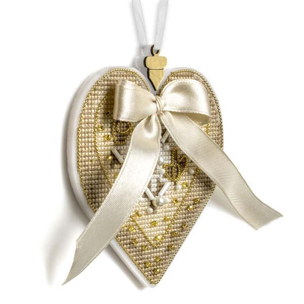 Plastic Cross-Stitch Kit &ndash; &ldquo;Christmas Ornament &ndash; Winter Heart&rdquo; FLX-138