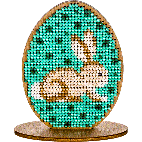Wooden Bead Embroidery Kit &ndash; &ldquo;Easter Egg&rdquo; FLK-257