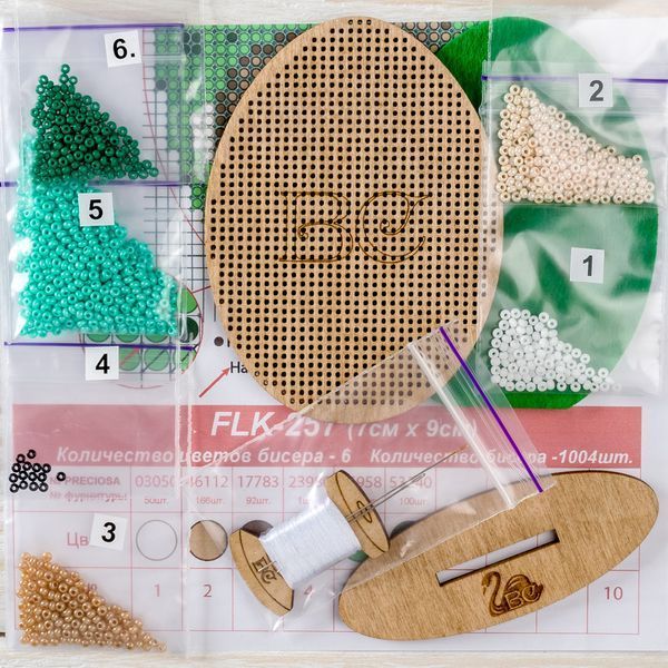 Wooden Bead Embroidery Kit &ndash; &ldquo;Easter Egg&rdquo; FLK-257