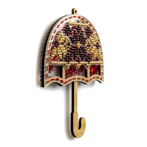 Bead Embroidery Kit (Plastic Base) &ndash; &ldquo;Christmas Ornament &ndash; Red Umbrella&rdquo; (Double-Sided) FLPL-072