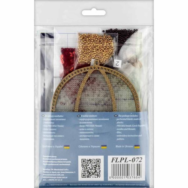 Bead Embroidery Kit (Plastic Base) &ndash; &ldquo;Christmas Ornament &ndash; Red Umbrella&rdquo; (Double-Sided) FLPL-072