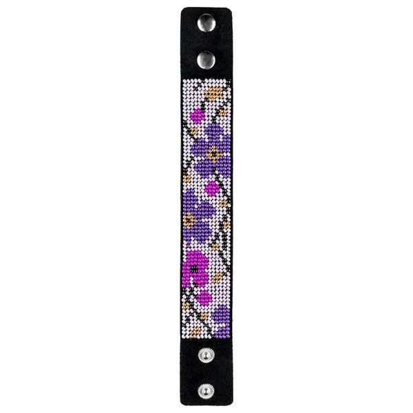 Faux Leather Bead Embroidery Kit &ndash; &ldquo;Bracelet&rdquo; (3 &times; 22 cm) FLBB-039 Black