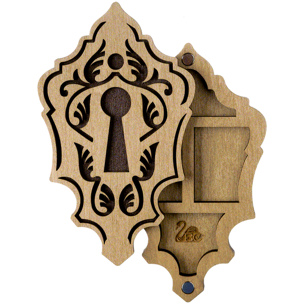 Wooden-Lid Bead Organizer &ndash; &ldquo;Keyhole&rdquo; FLZB-107