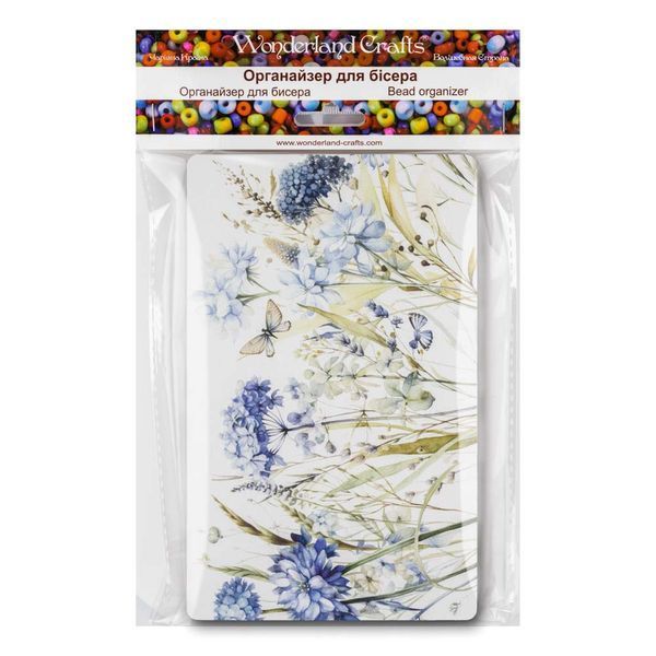 Bead Organizer With Wooden Lid &ndash; &ldquo;Butterfly Garden, Rectangular&rdquo; FLZB-212